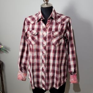Cowgirl Legend red plaid shirt